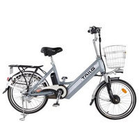 台铃 喜铃铃电动自行车 48V锂电池助力车 20寸实用电单车 轻便铝合金代步车电动车 银灰色